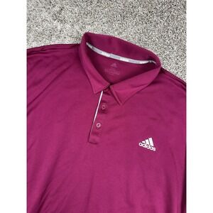 Adidas Polo Shirt Mens 2XL Purple Climalite Golf Athletic‎ Performance GJ9384